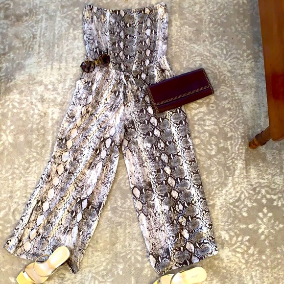 NWT Snake print strapless jumpsuit - Picture 2 of 5
